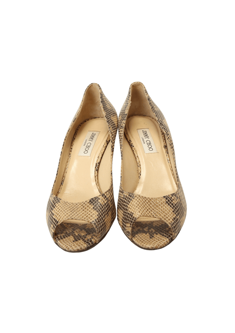 SNAKESKIN PEEP TOE 38