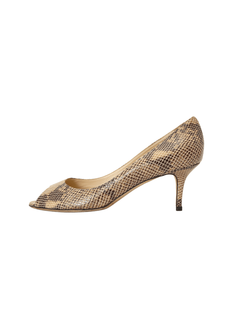 SNAKESKIN PEEP TOE 38