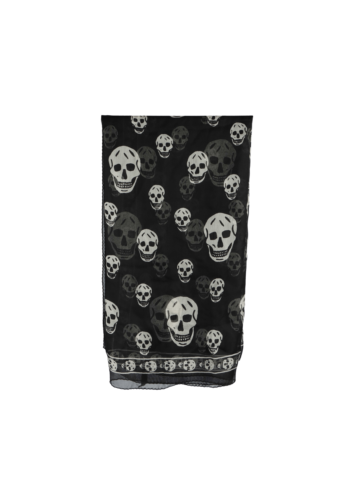 ALEXANDER McQUEEN スカルマフラー LENÇO ALEXANDER MCQUEEN SILK SKULL SCARF PRETO ORIGINAL – Gringa