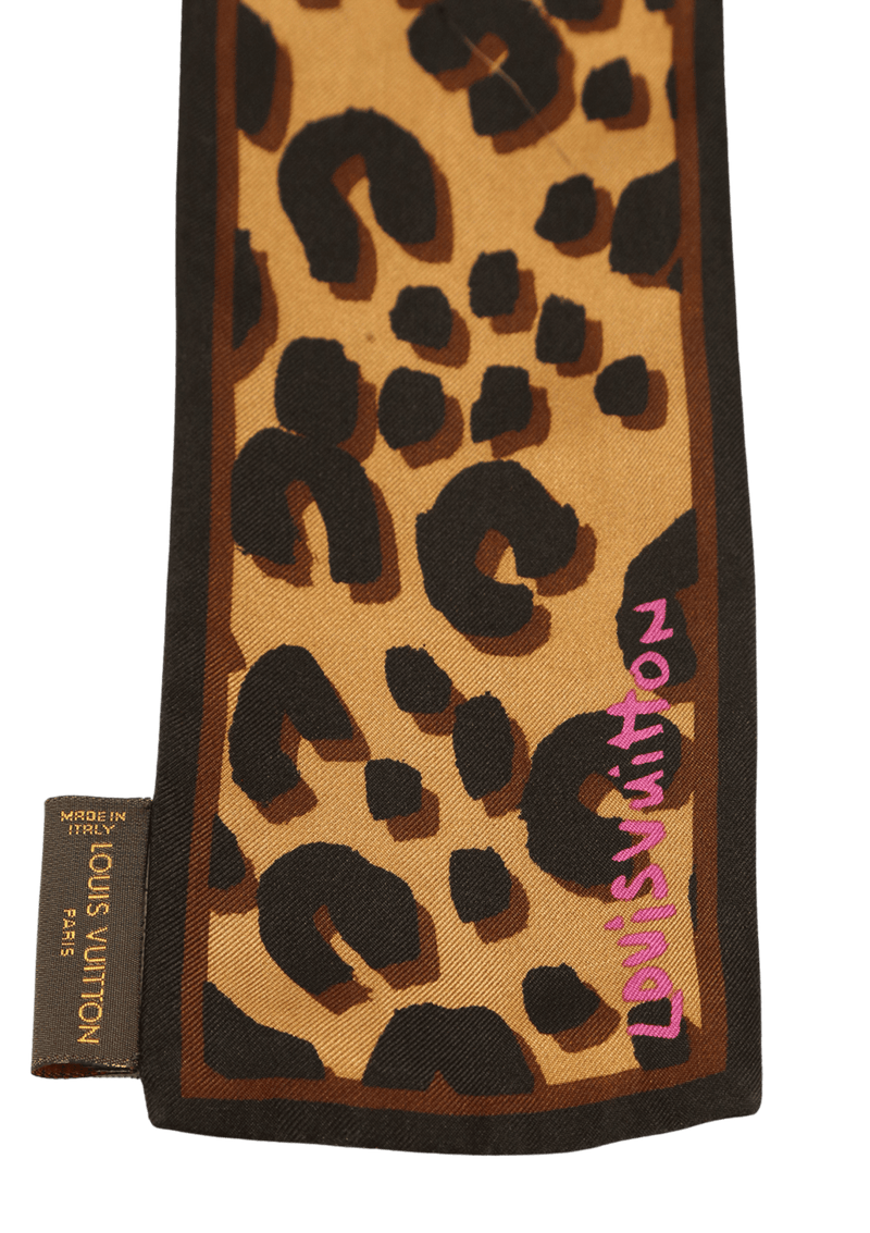 LEOPARD GRAFFITI SILK SCARF