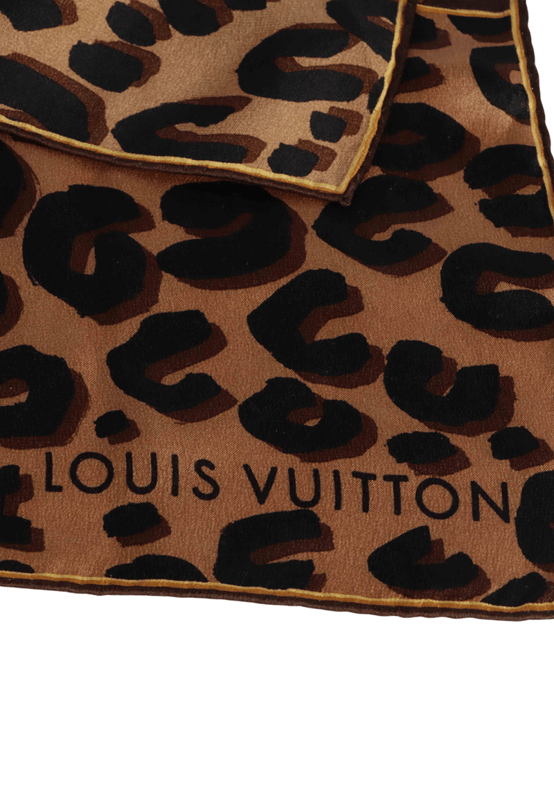 MONOGRAM LEOPARD SILK SCARF