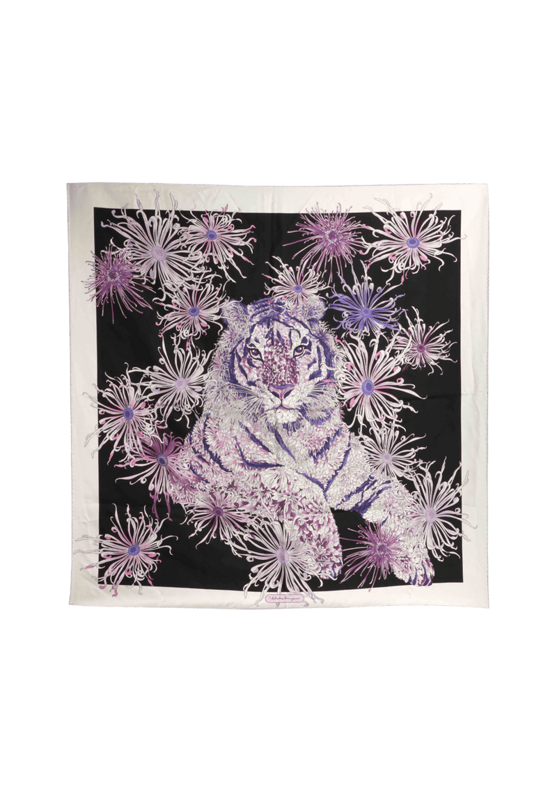 TIGER PRINT SILK SCARF