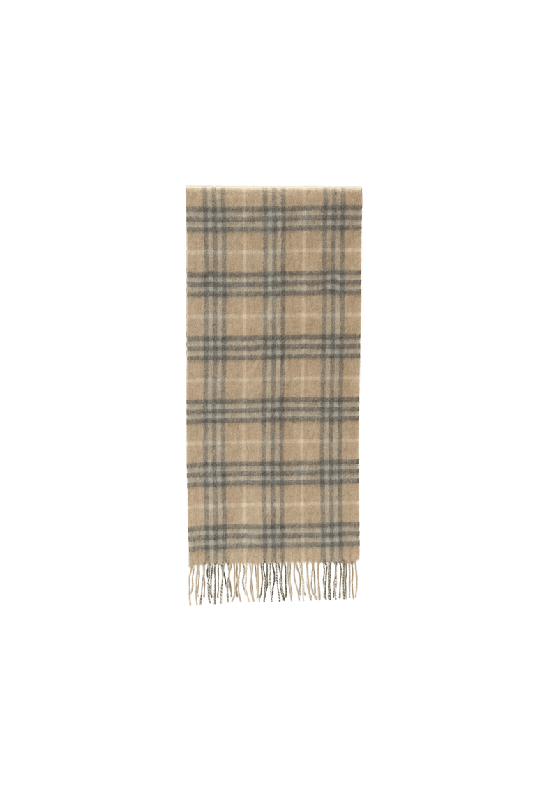 CASHMERE CHECK FRINGE SCARF