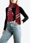 LIGHTWEIGHT CHECK WOOL SILK SCARF