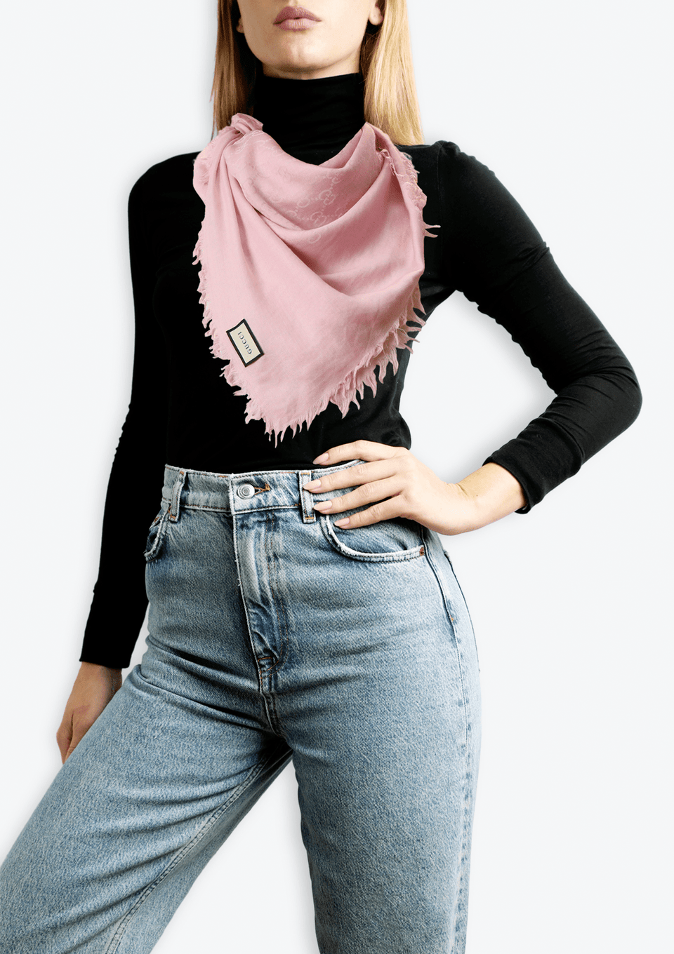 Lenço Gucci G Interlocking Wool Scarf Rosa Original – Gringa