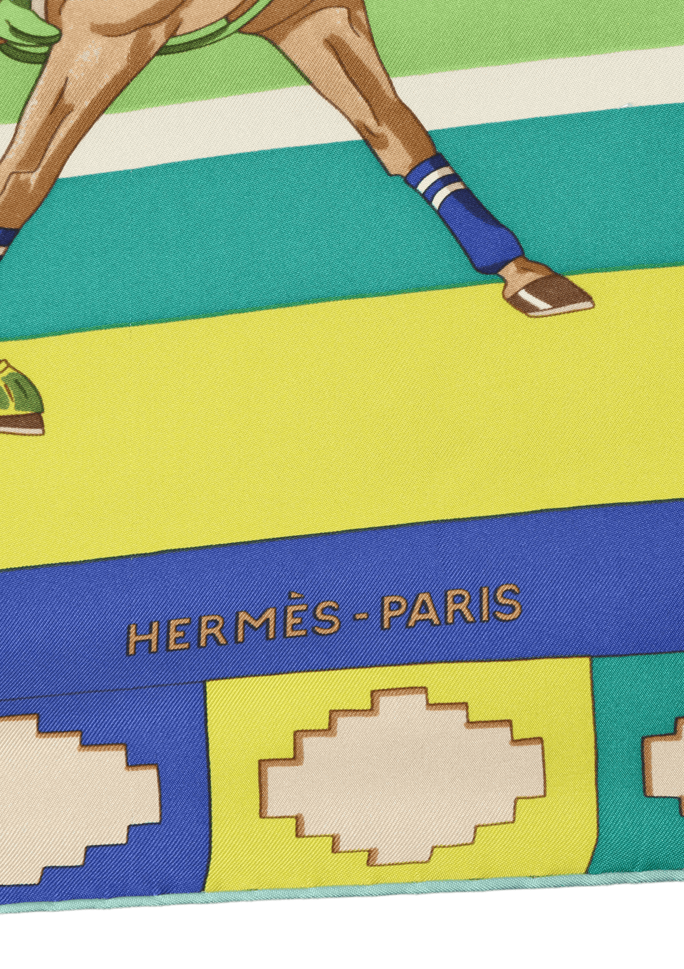 Lenço Hermès Les Poneys De Polo Silk Scarf Verde Original – Gringa