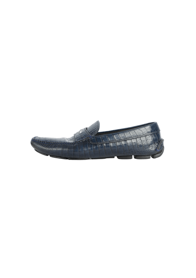 CROCODILLE EMBOSSED LOAFERS 40.5