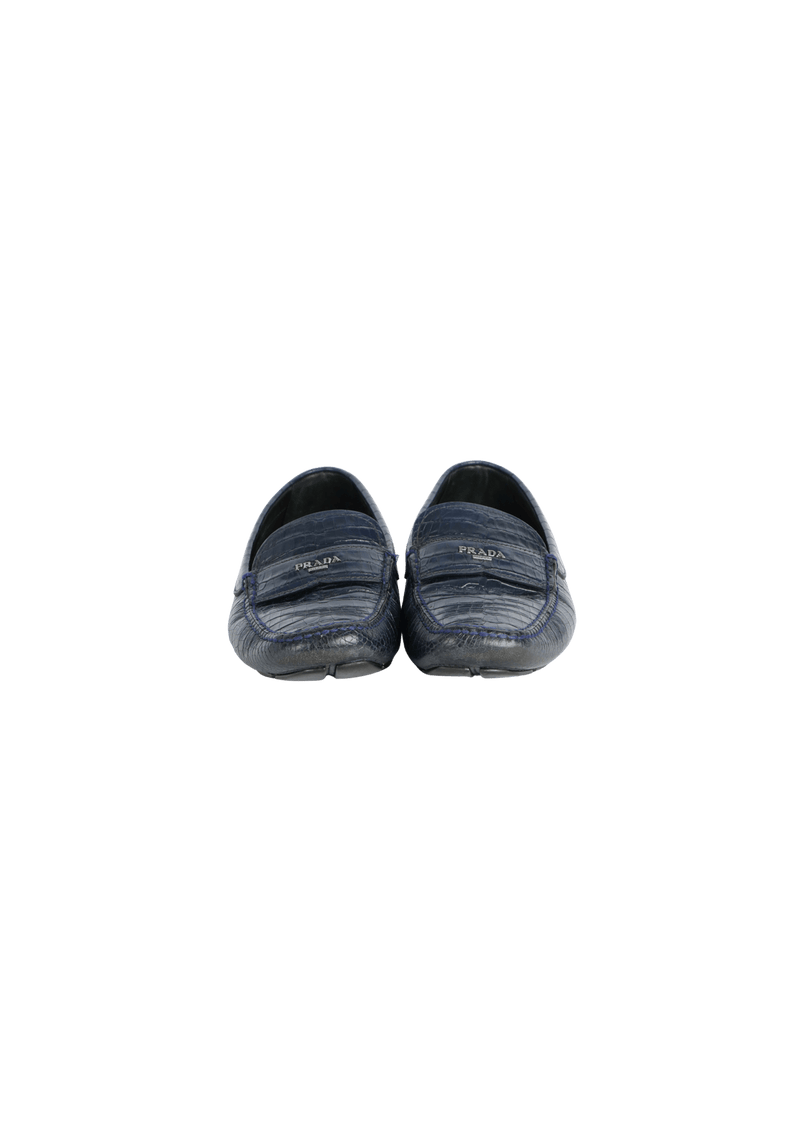 CROCODILLE EMBOSSED LOAFERS 40.5