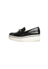 LEATHER CHAIN-LINK LOAFERS 36