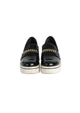 LEATHER CHAIN-LINK LOAFERS 36