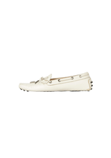 LEATHER GOMMINO BOW LOAFERS 37