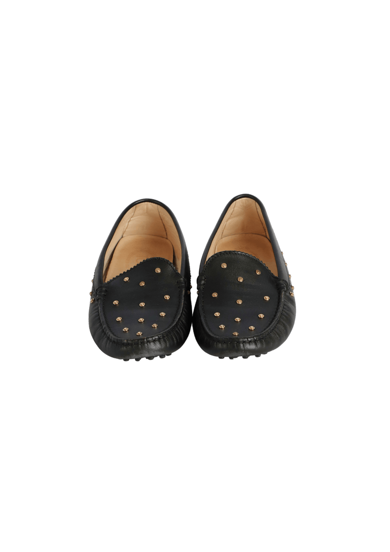 LEATHER STUDDED LOAFERS 35