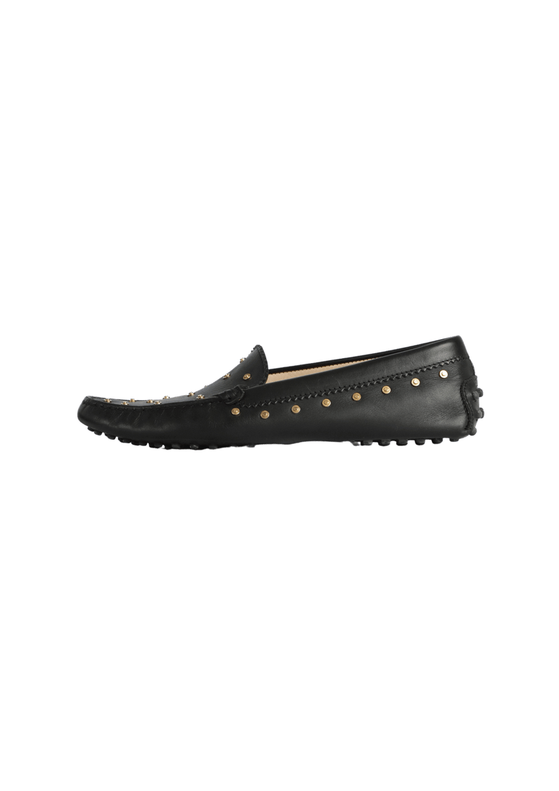 LEATHER STUDDED LOAFERS 35