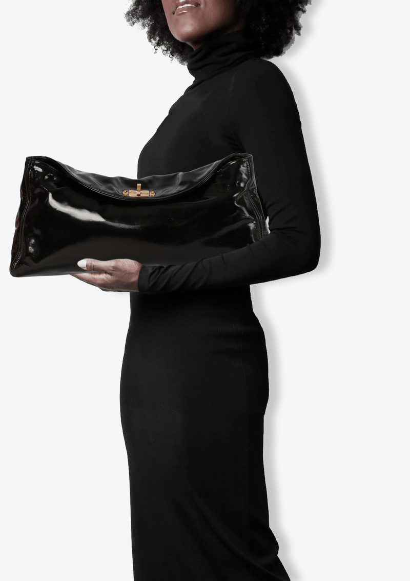 PATENT LEATHER CLUTCH