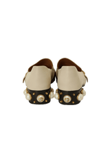 PEARL ACCENTS LEATHER LOAFERS 38