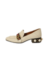 PEARL ACCENTS LEATHER LOAFERS 38