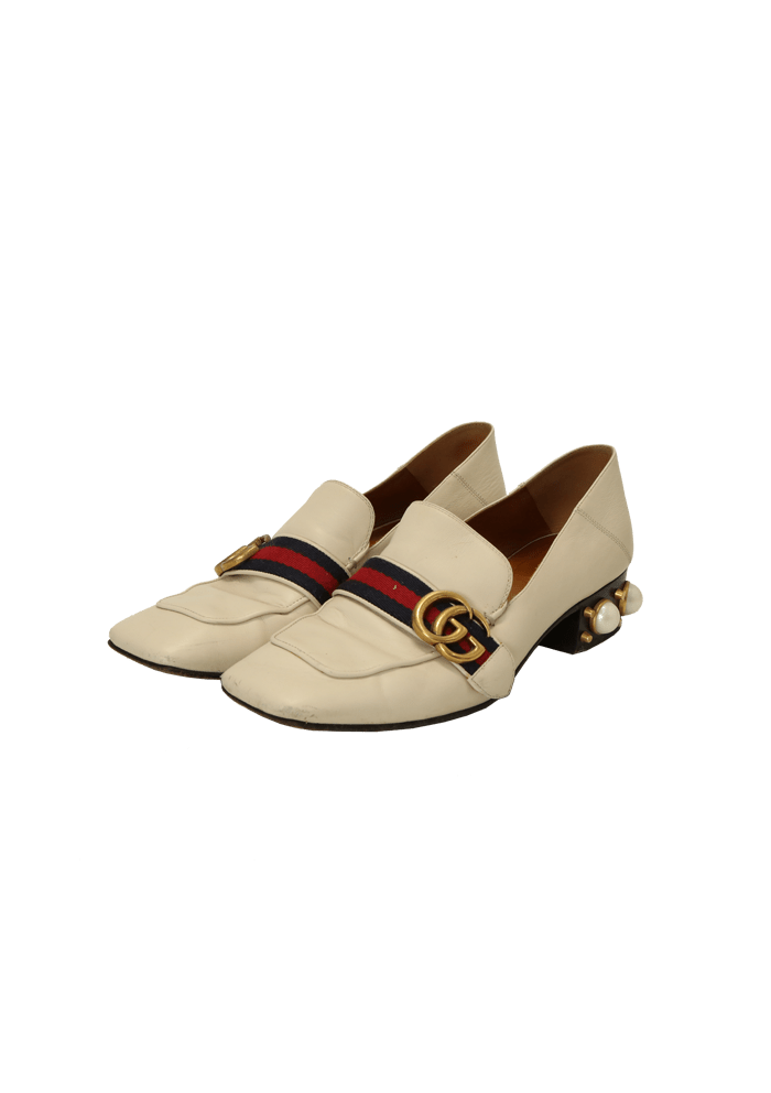 PEARL ACCENTS LEATHER LOAFERS 38