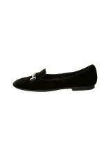 VELVET DOUBLE T SLIP ON LOAFERS 37