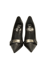 LEATHER LOGO PUMPS 37.5