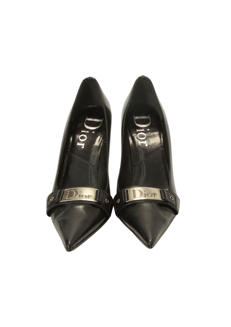 LEATHER LOGO PUMPS 37.5