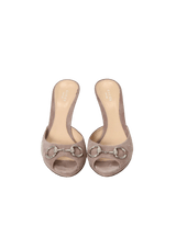 SUEDE HORSEBIT OPEN TOE MULES 38