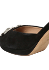 SUEDE HORSEBIT OPEN TOE MULES 39