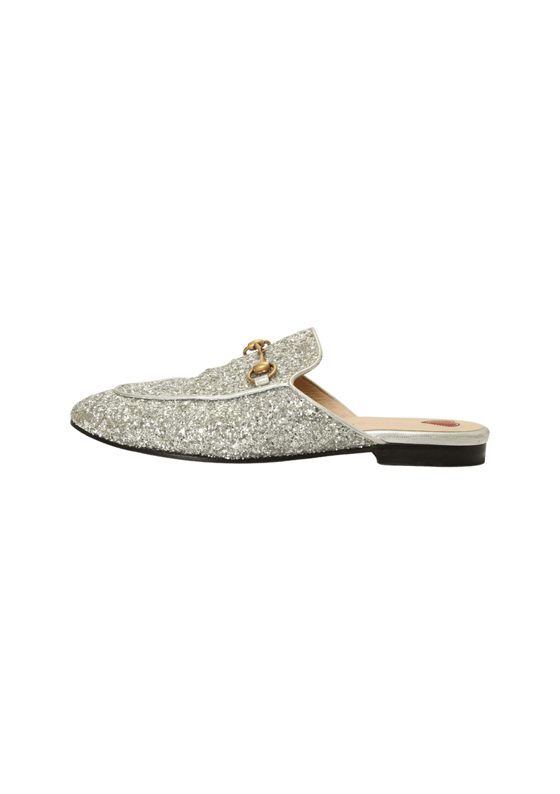 Mule Gucci Horsebit Glitter Mules 36 Prata Original Gringa