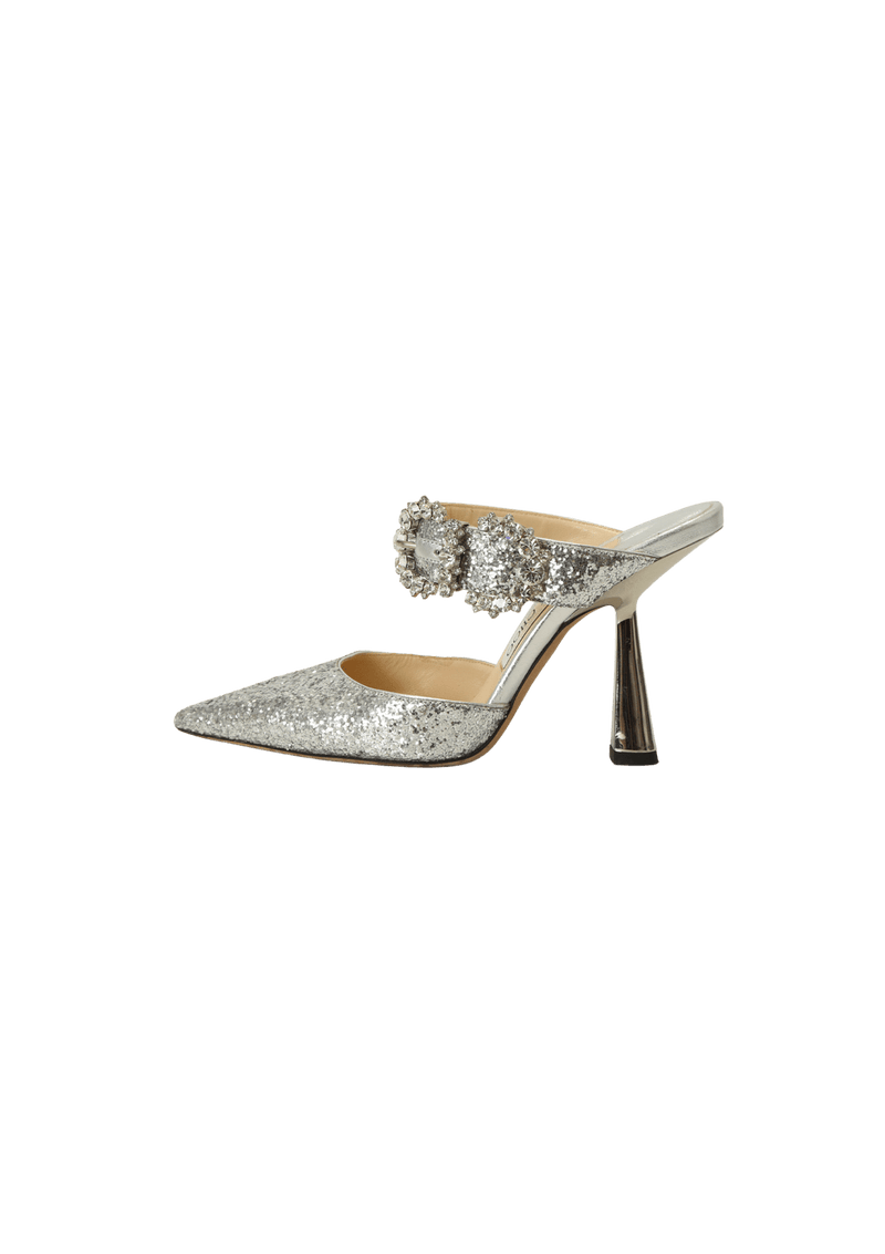 CRYSTAL GLITTER MULES 34