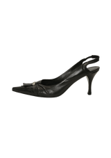 LEATHER SLINGBACK PUMPS 38.5