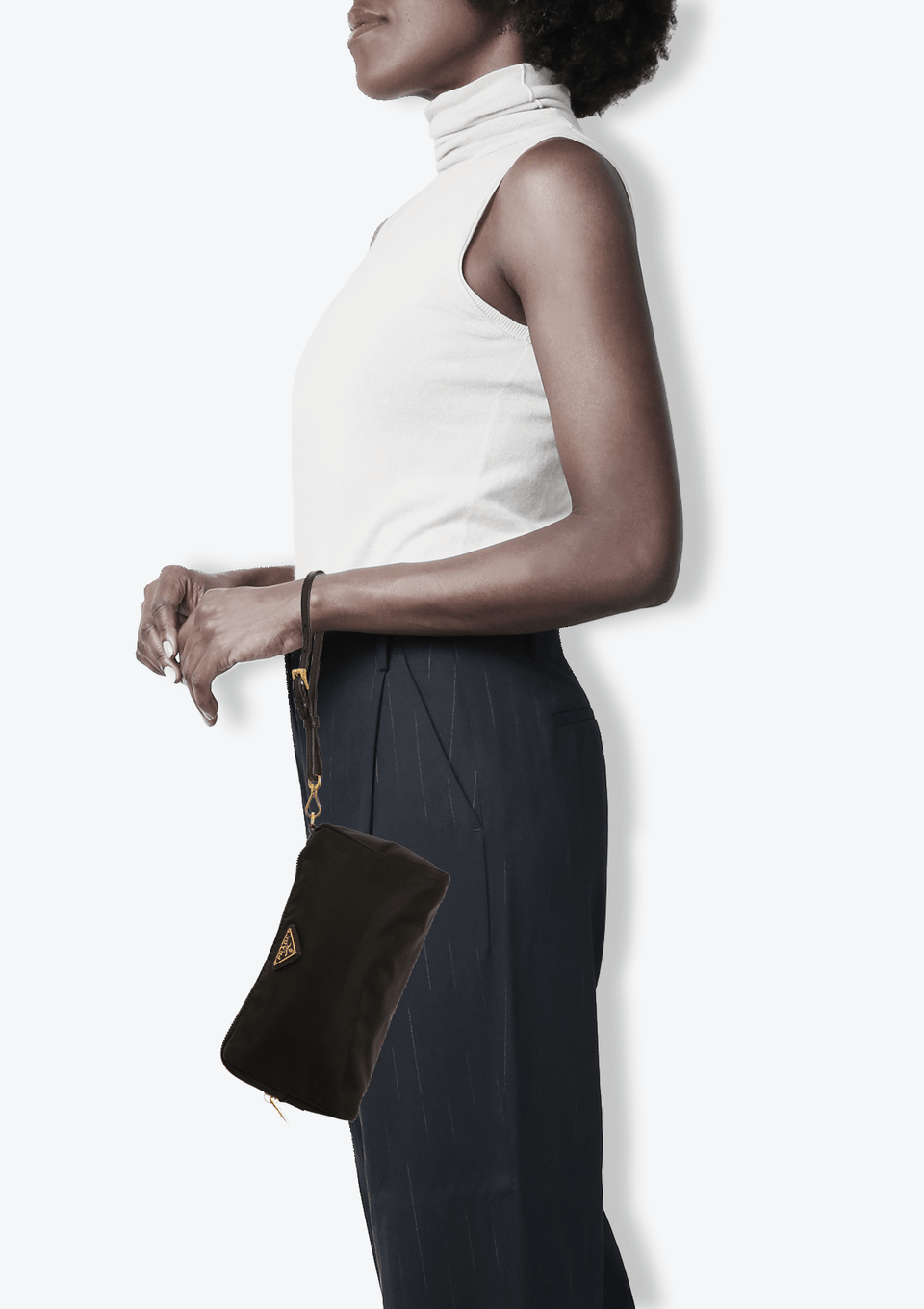 小物 PRADA tissue case Blacknylon NÉCESSAIRE PRADA TESSUTO WRISTLET COSMETIC POUCH PRETO ORIGINAL