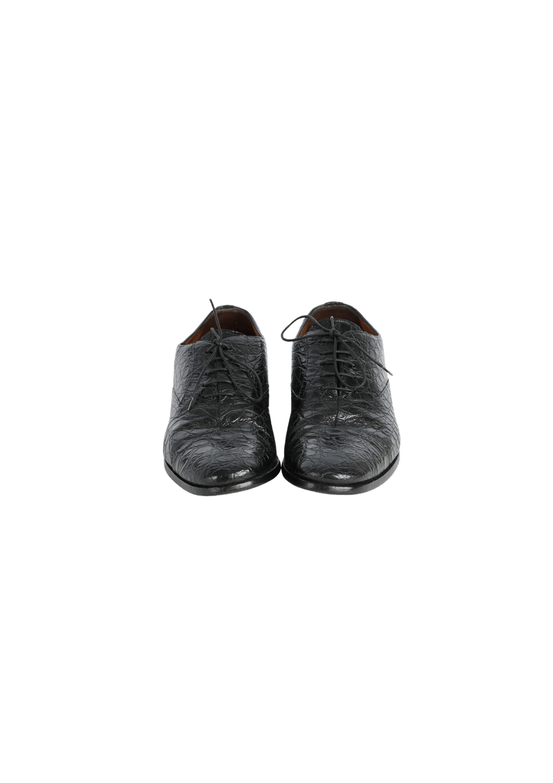 EMBOSSED CROCO LEATHER OXFORDS 40