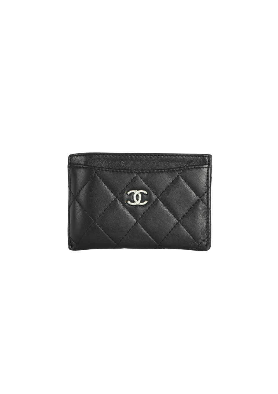 PORTA CARTÃO CHANEL INTERLOCKING CC LOGO CARD HOLDER PRETO