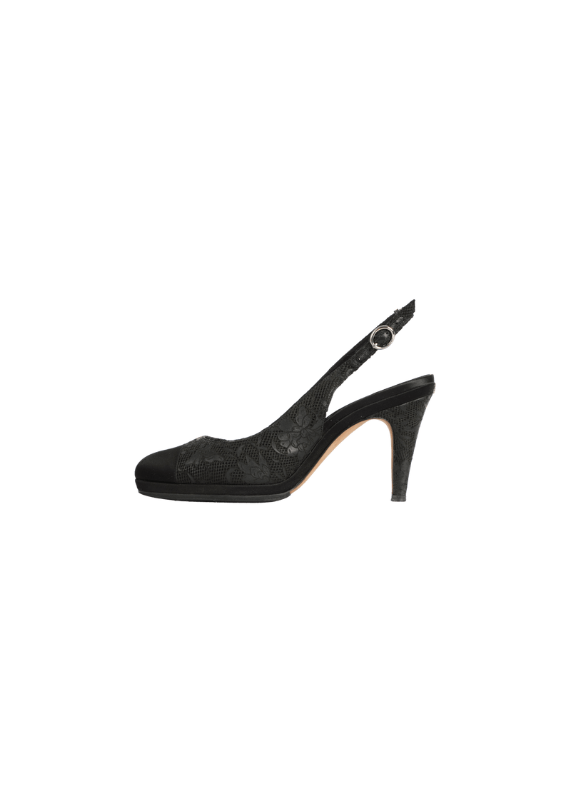 LACE SLINGBACK PUMPS 37