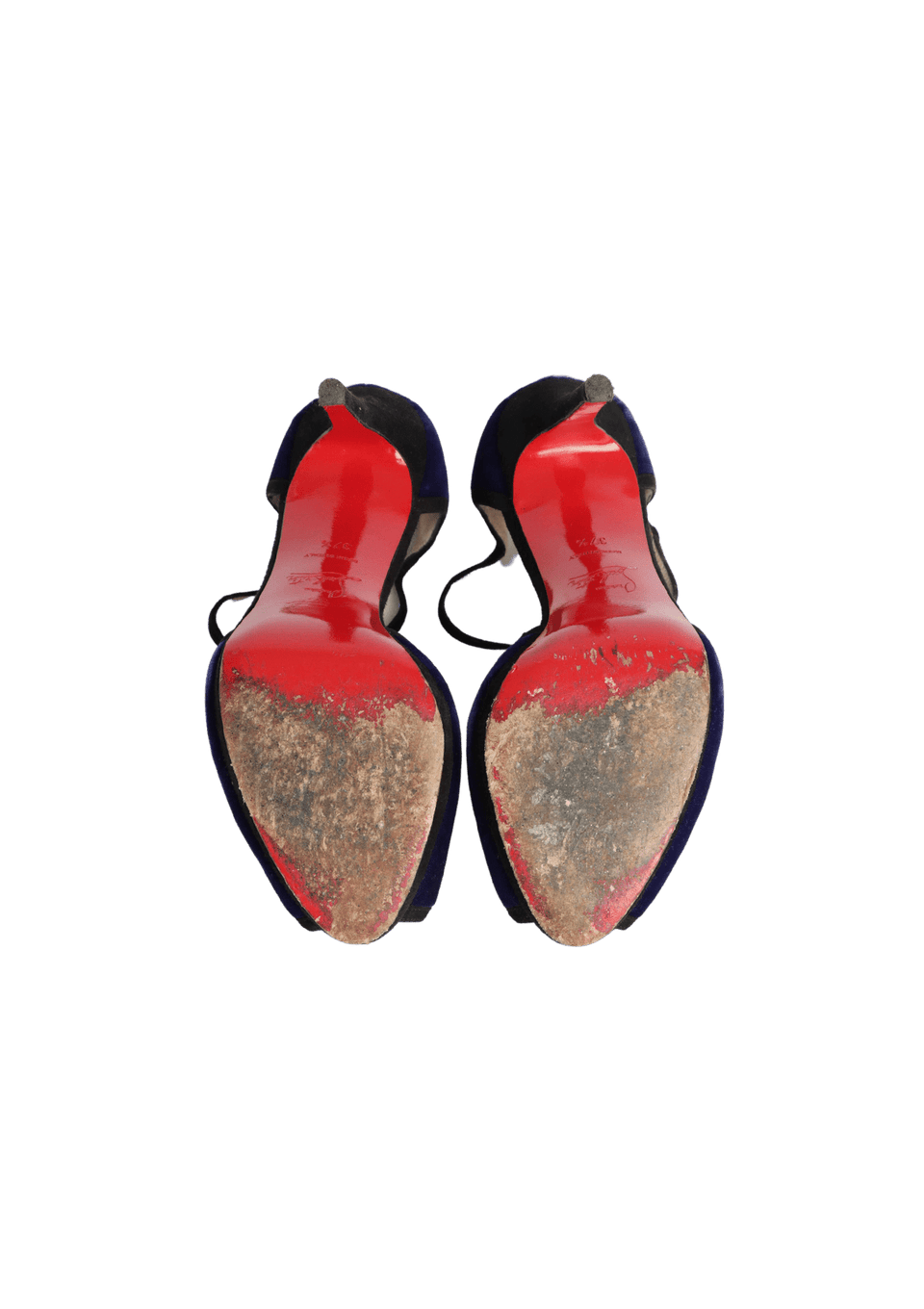 PUMPS CHRISTIAN LOUBOUTIN OEOOO 120 VELVET PEEP TOE 35.5 ROXO