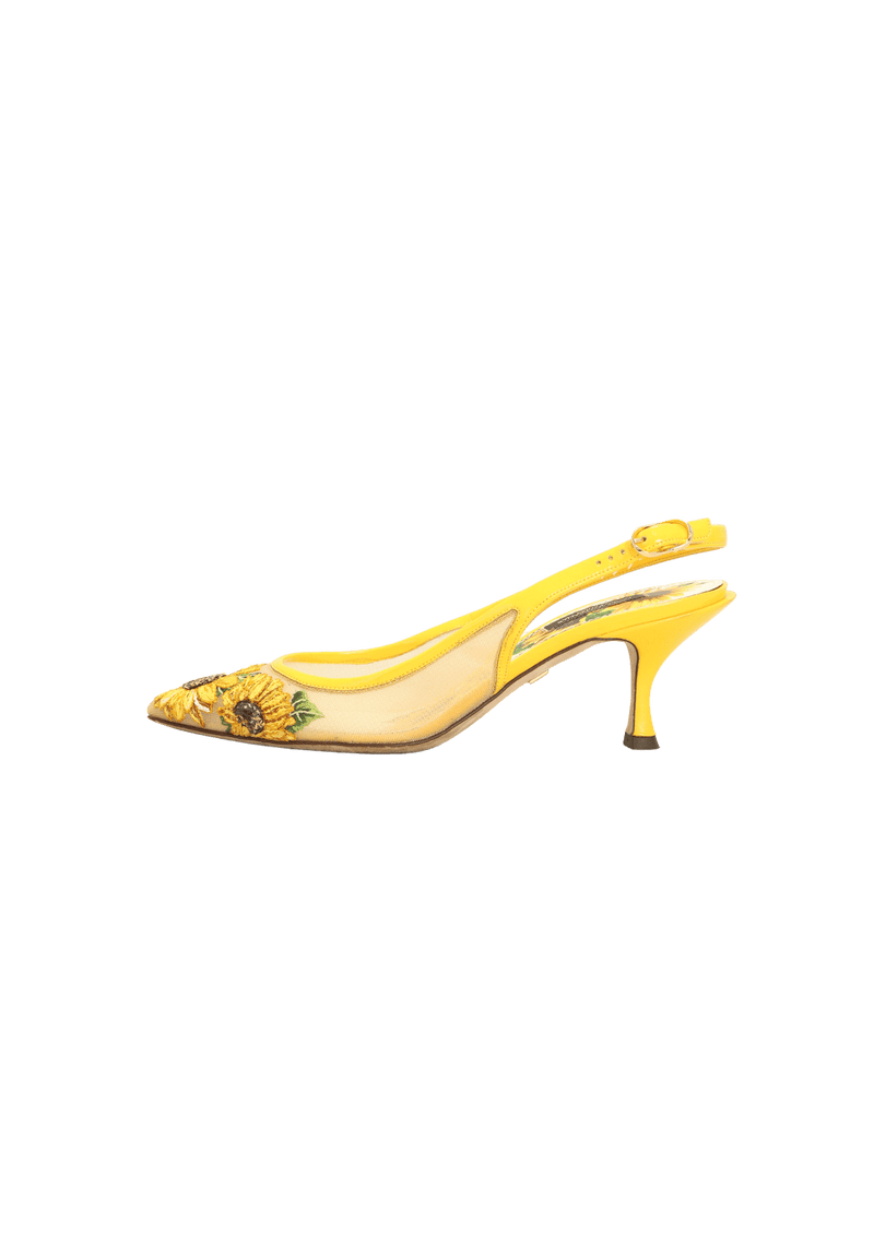 SUNFLOWER SLINGBACK PUMPS 37