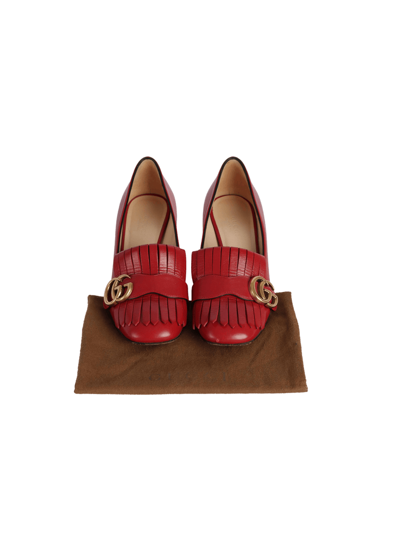 Gucci marmont 2025 fringe loafer