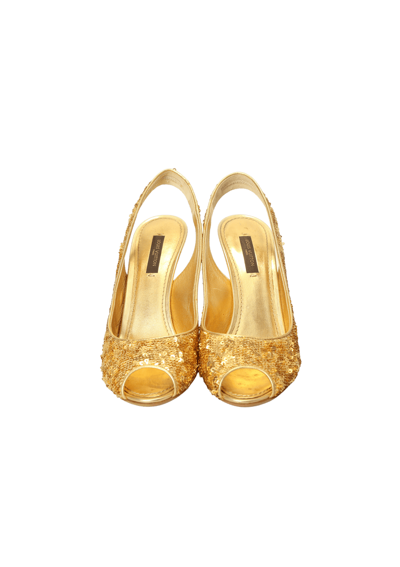 SEQUIN SLINGBACK PUMPS 34.5