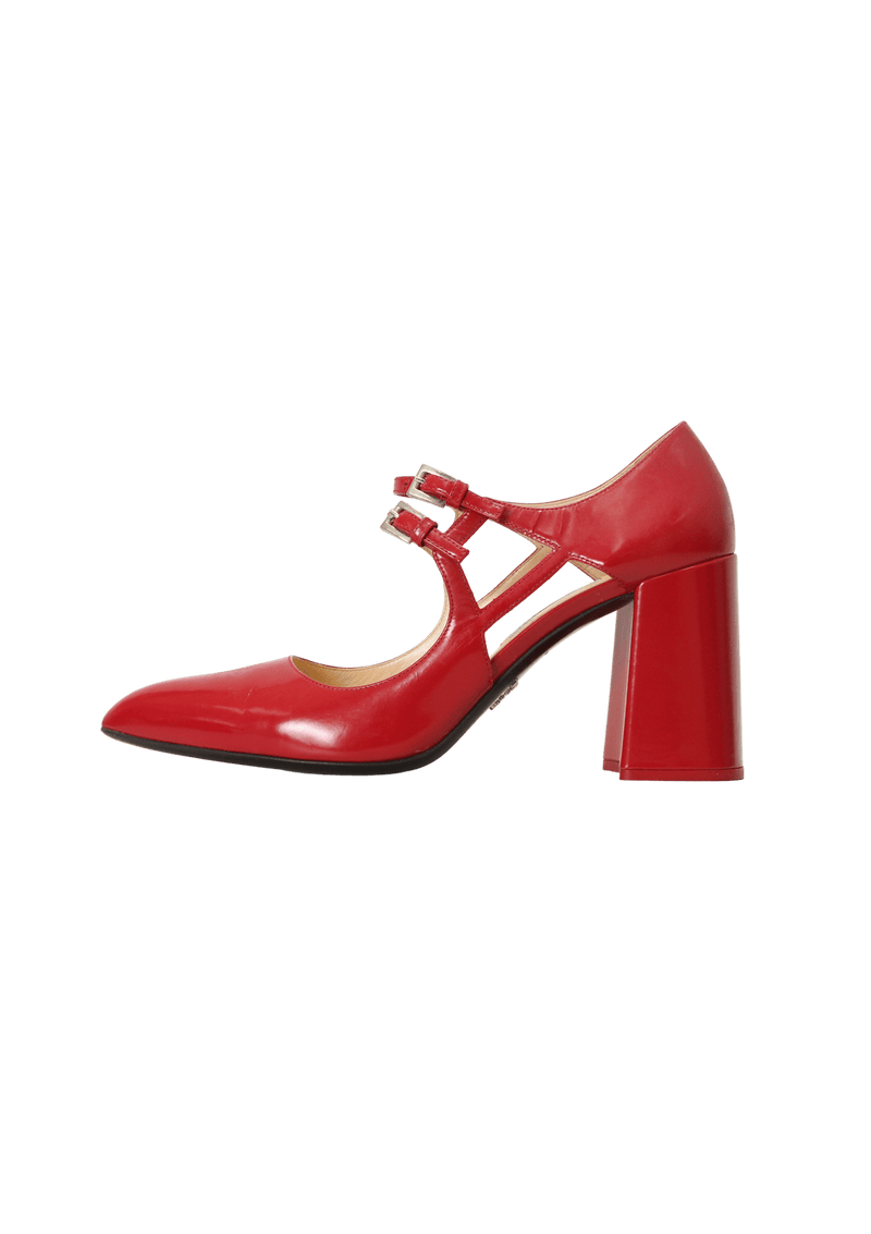 DOUBLE-BUCKLE MARY JANE PUMPS 38.5