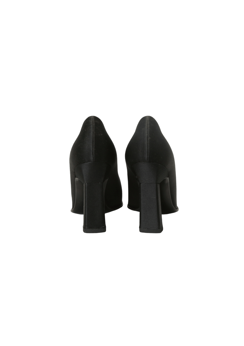 SATIN SQUARE TOE PUMPS 36.5