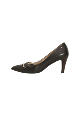 LEATHER  BUCKLE PUMPS 38