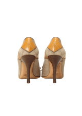 LEATHER BOW PUMPS 36.5