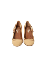 RAFFIA FLOWER PUMPS 38