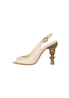BROCADE CARVED SLINGBACK PUMPS 37