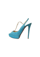 SUEDE T-STRAP PEEP TOE 38