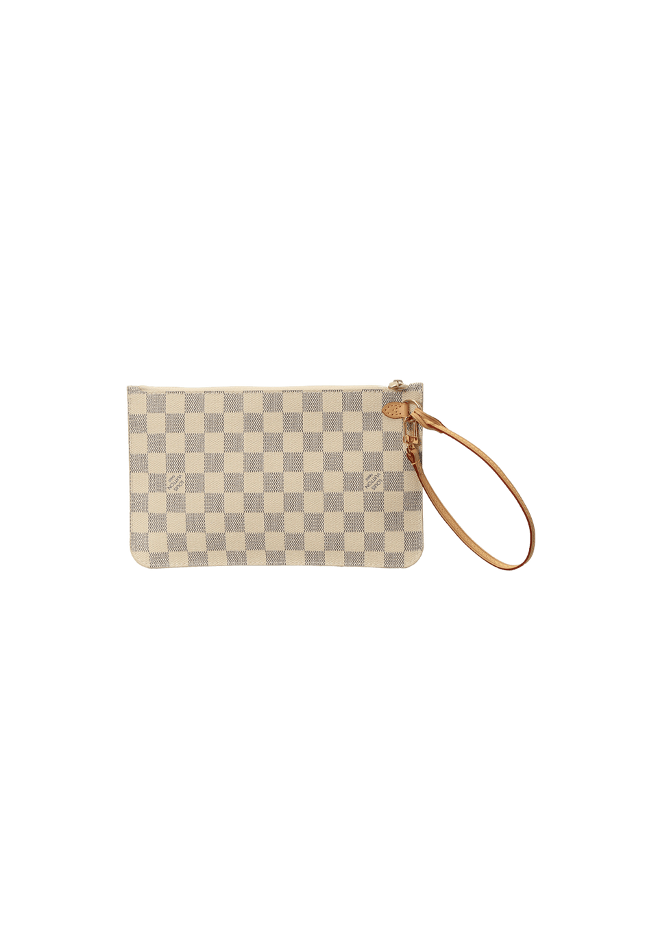 Pochete Louis Vuitton Damier Azur Neverfull Pochette Branco