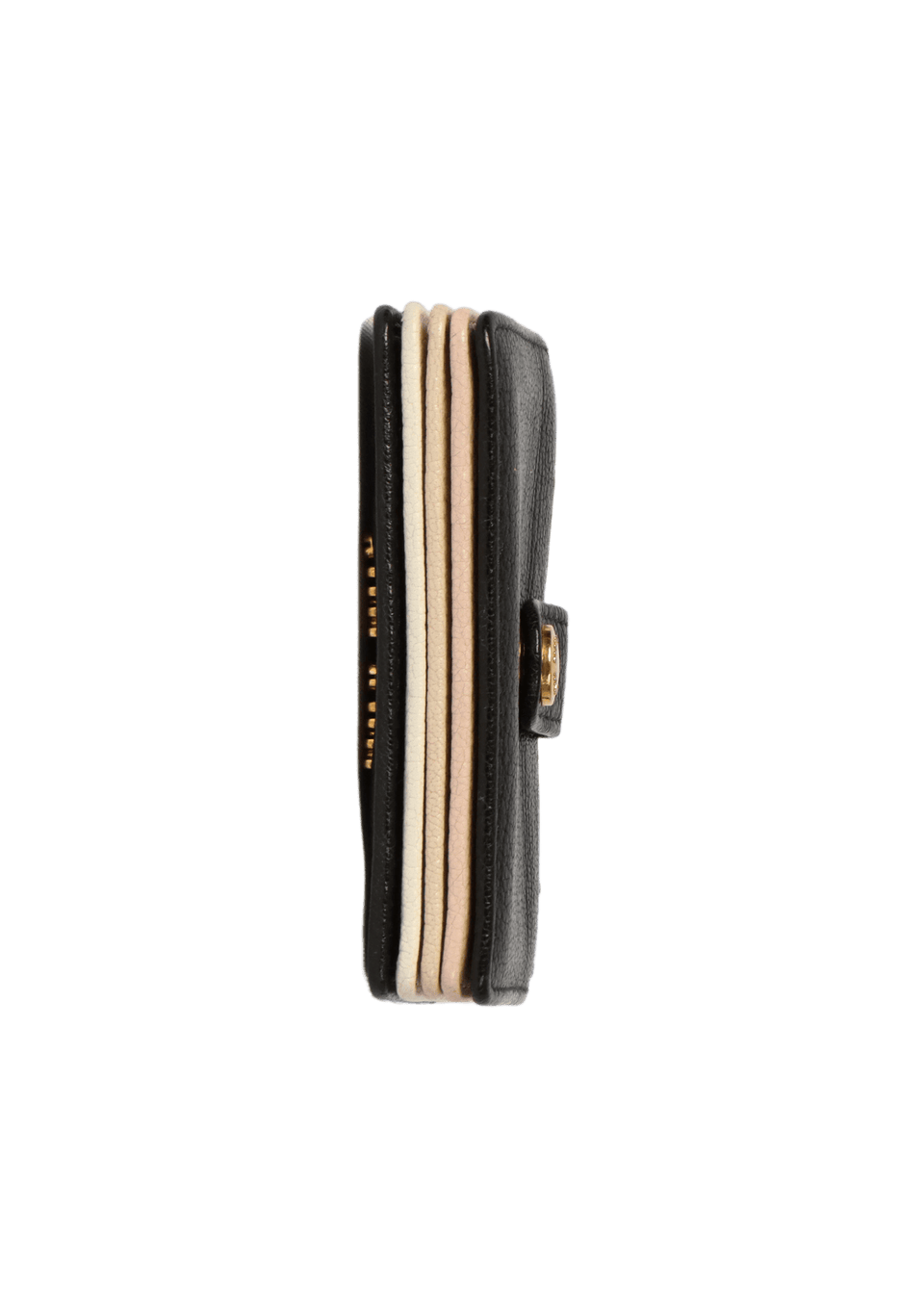 miu_k0119 Porta Cartão Miu Miu Madras Card Holder Preto Original – Gringa