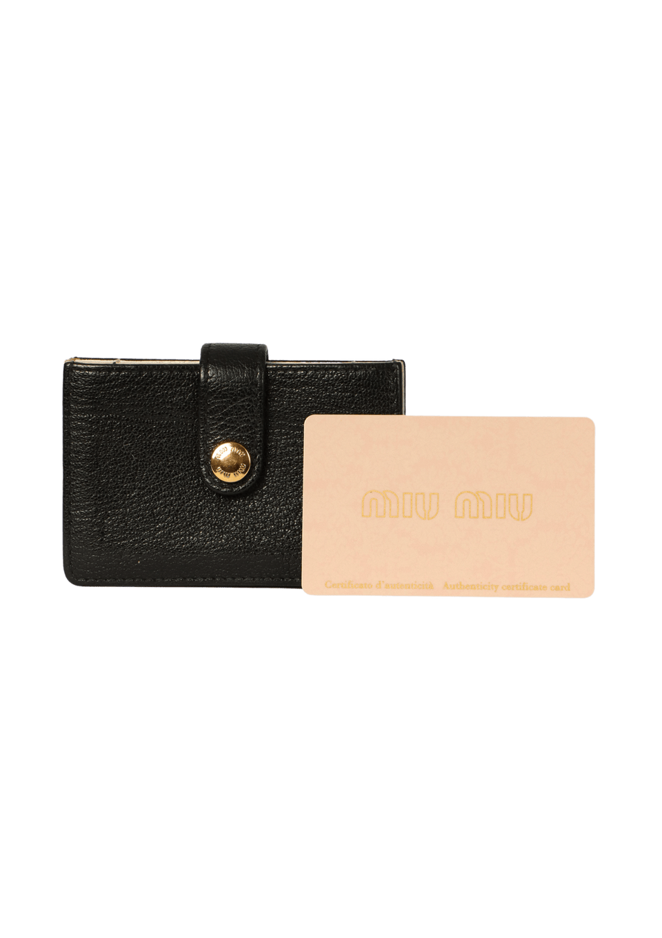 miu_k0119 Porta Cartão Miu Miu Madras Card Holder Preto Original – Gringa