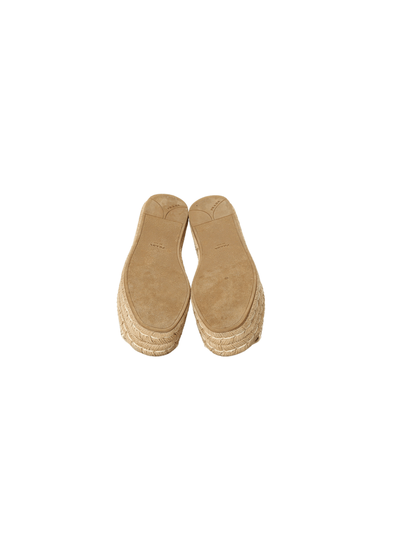 LEATHER OPEN TOE ESPADRILLES 34