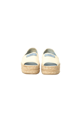 LEATHER OPEN TOE ESPADRILLES 34