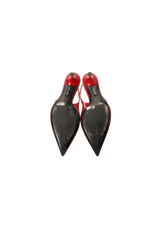 PATENT LEATHER SLINGBACK PUMPS 36